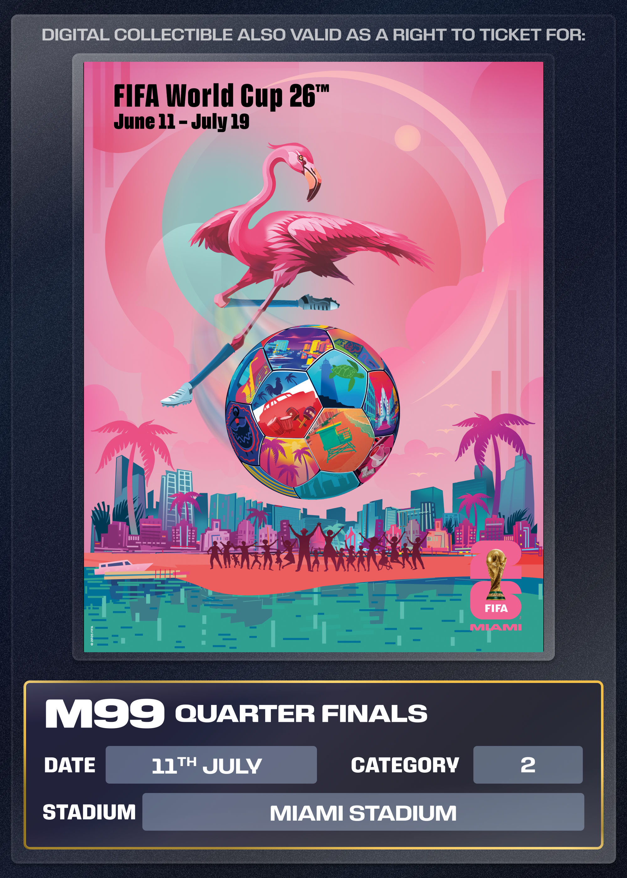 FIFA 100周年記念セット 公式プログラム Collectible also valid as Right To Ticket Category 2 for M99 Miami