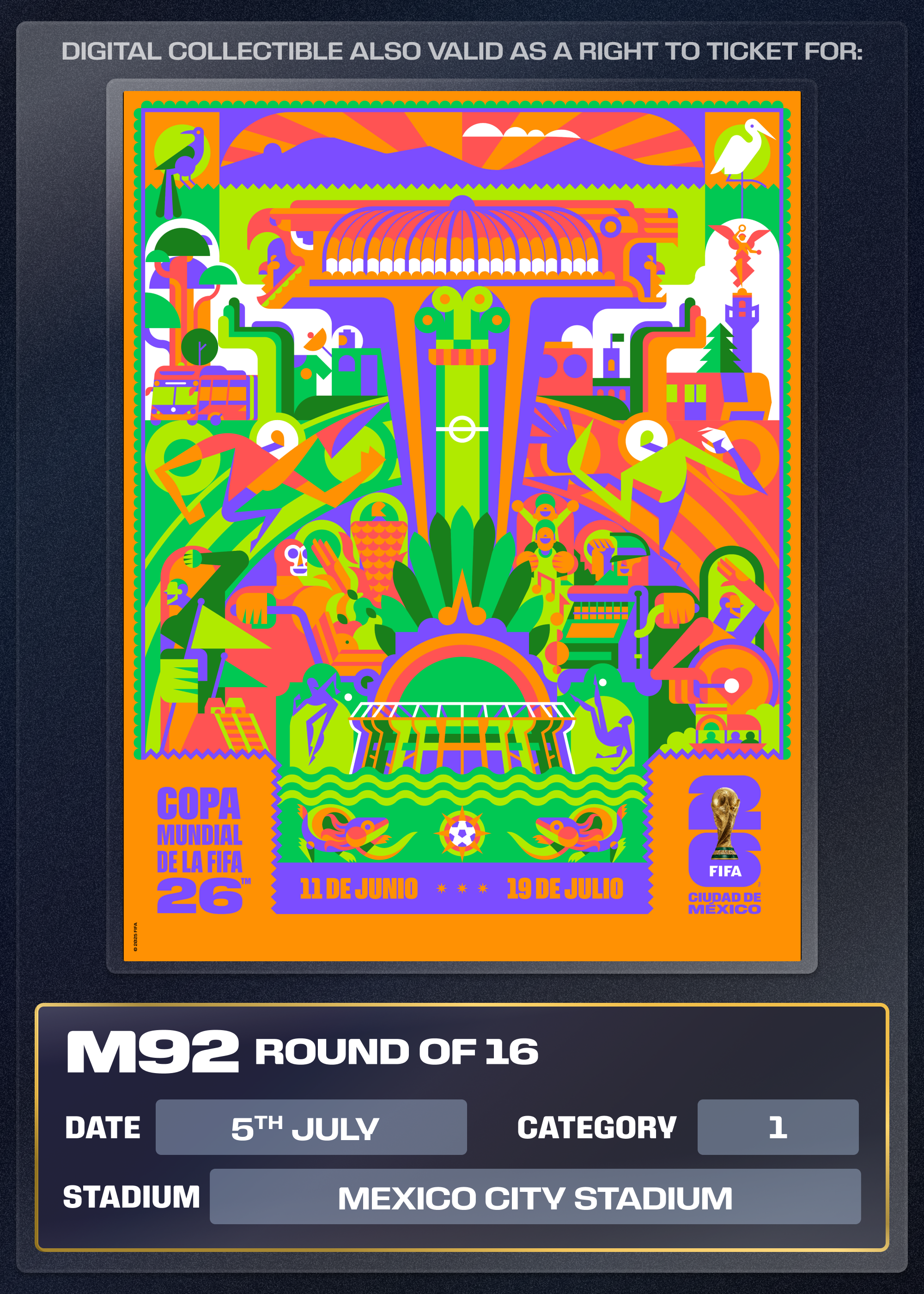FIFA World Cup 26™: Category 1 Right To Ticket - M92