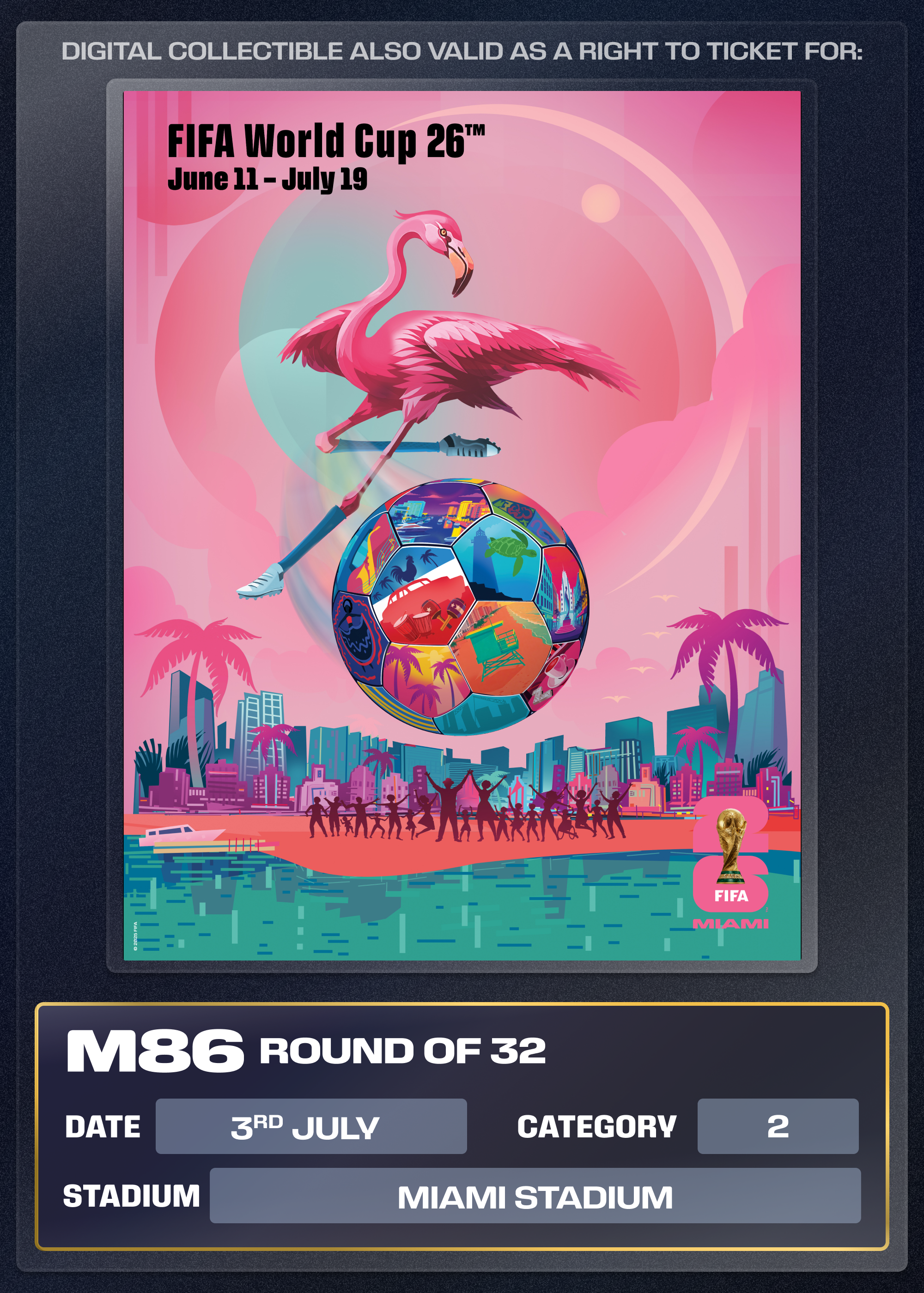 FIFA 100周年記念セット 公式プログラム Collectible also valid as Right To Ticket Category 2 for M86 Miami