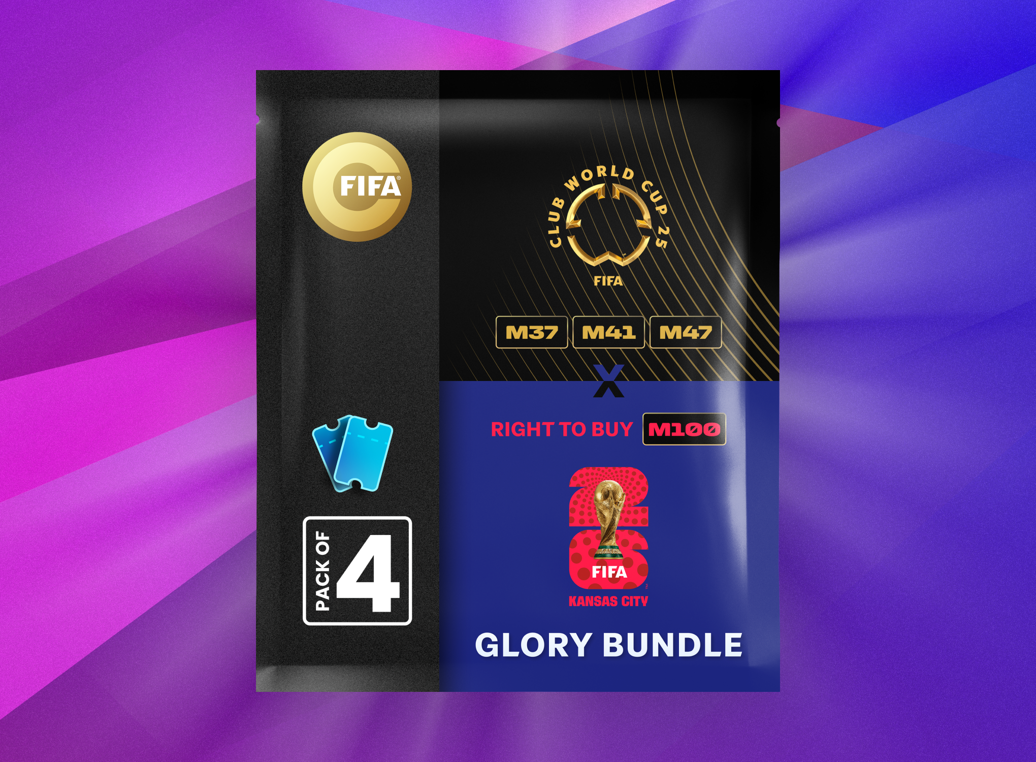FIFA 100周年記念セット 公式プログラム Glory Bundle: Tickets FIFA Club World Cup 2025™ + QF RTB M100 FIFA