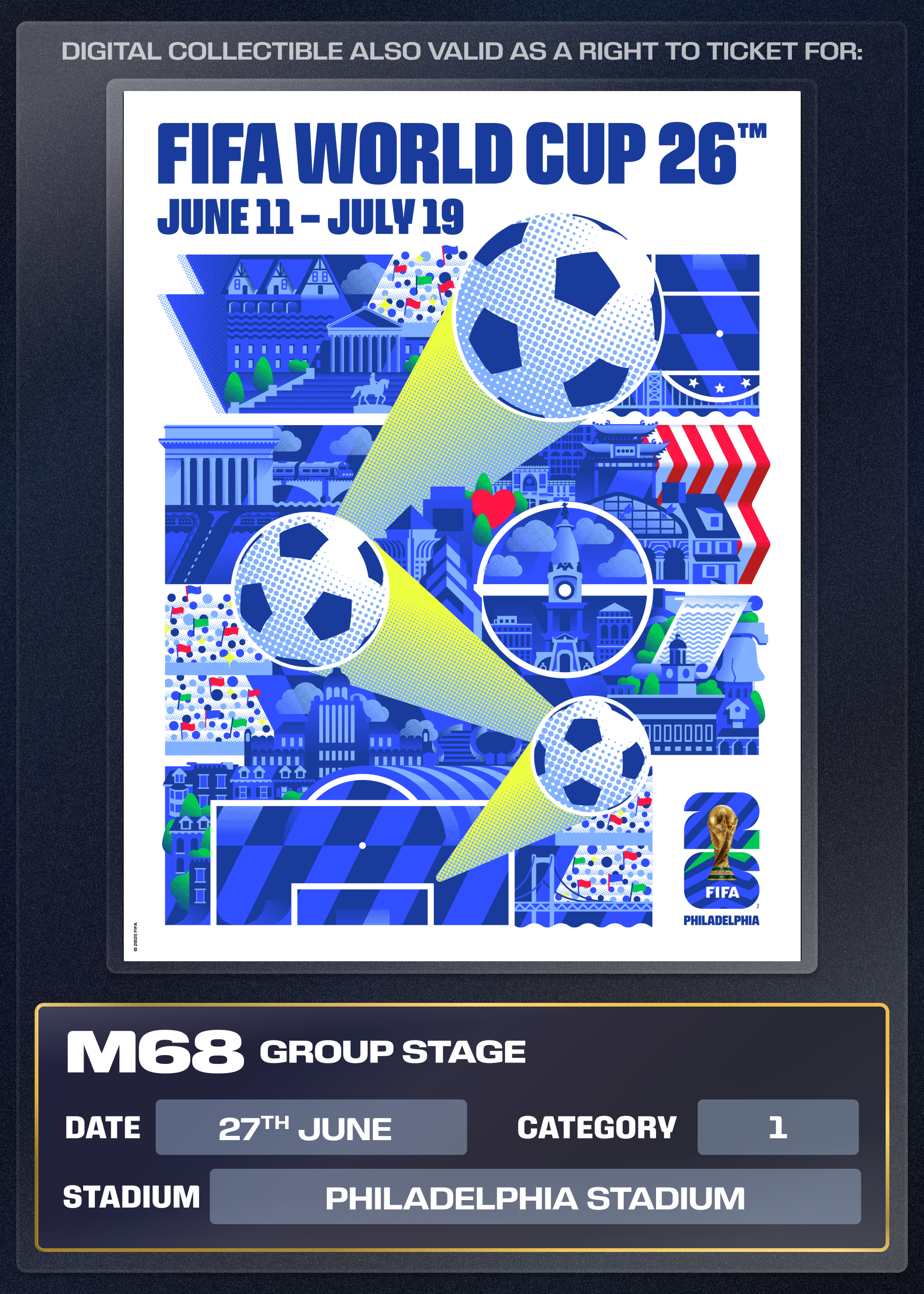 FIFA 100周年記念セット 公式プログラム FIFA World Cup 26™: Category 1 Right To Ticket - M68